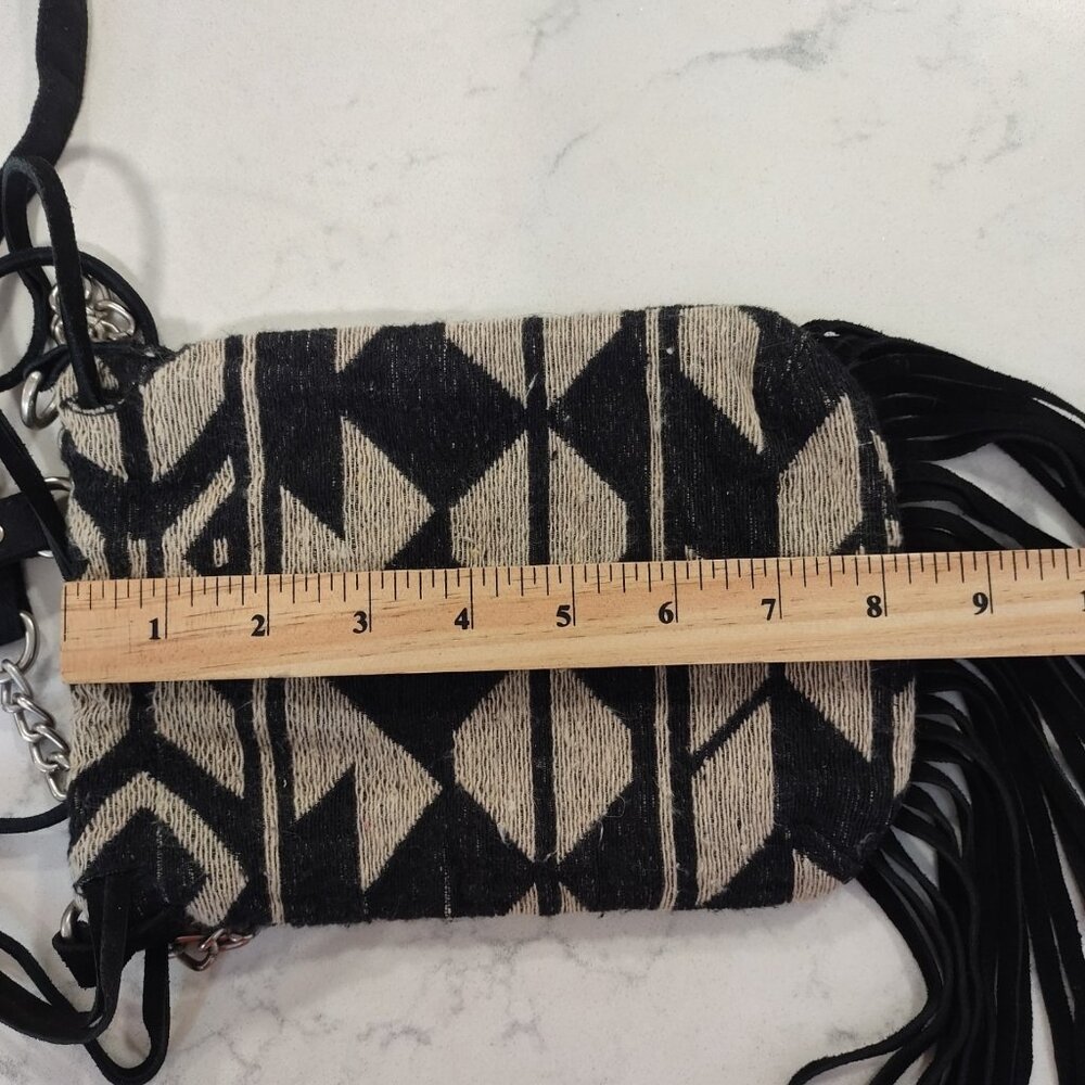 American Eagle Out Bag S Crossbody Boho Aztec Leather Canvas Festival Western - Picture 10 of 16